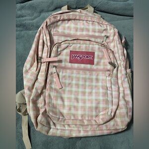 JanSport Light Pink Plaid Women's Backpack